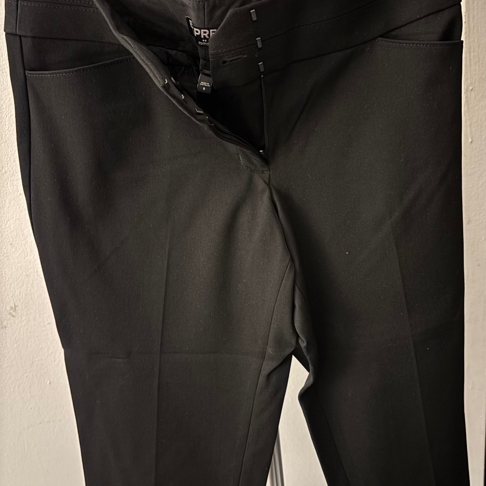 NEW w/TAGS - Express Black Editor Wide Waistband Crop Low Rise Pants w/Tags